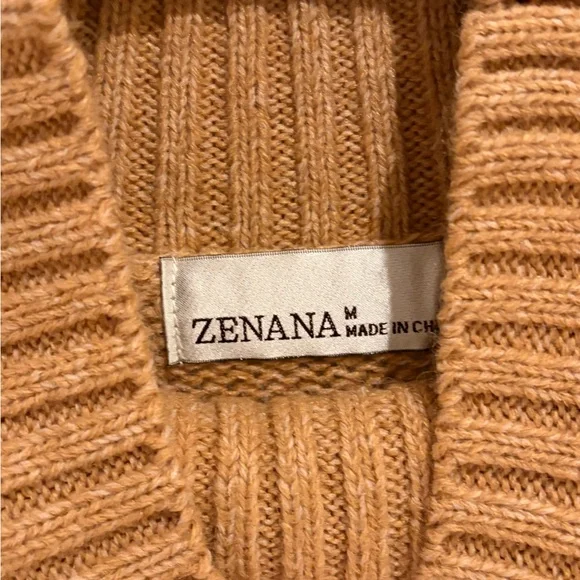 Women’s high neck Tan Sweater/Sweater Dress - Picture 3 of 9
